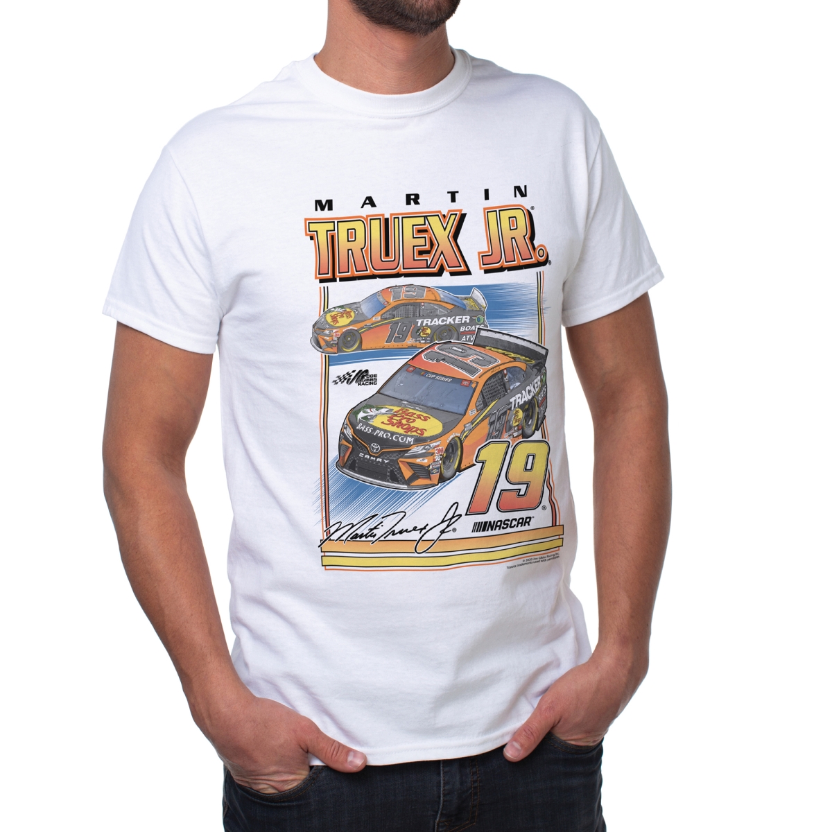 I0112736 NASCAR Classic Crew Tee, Martin Truex Jr 8 White for Men - Small