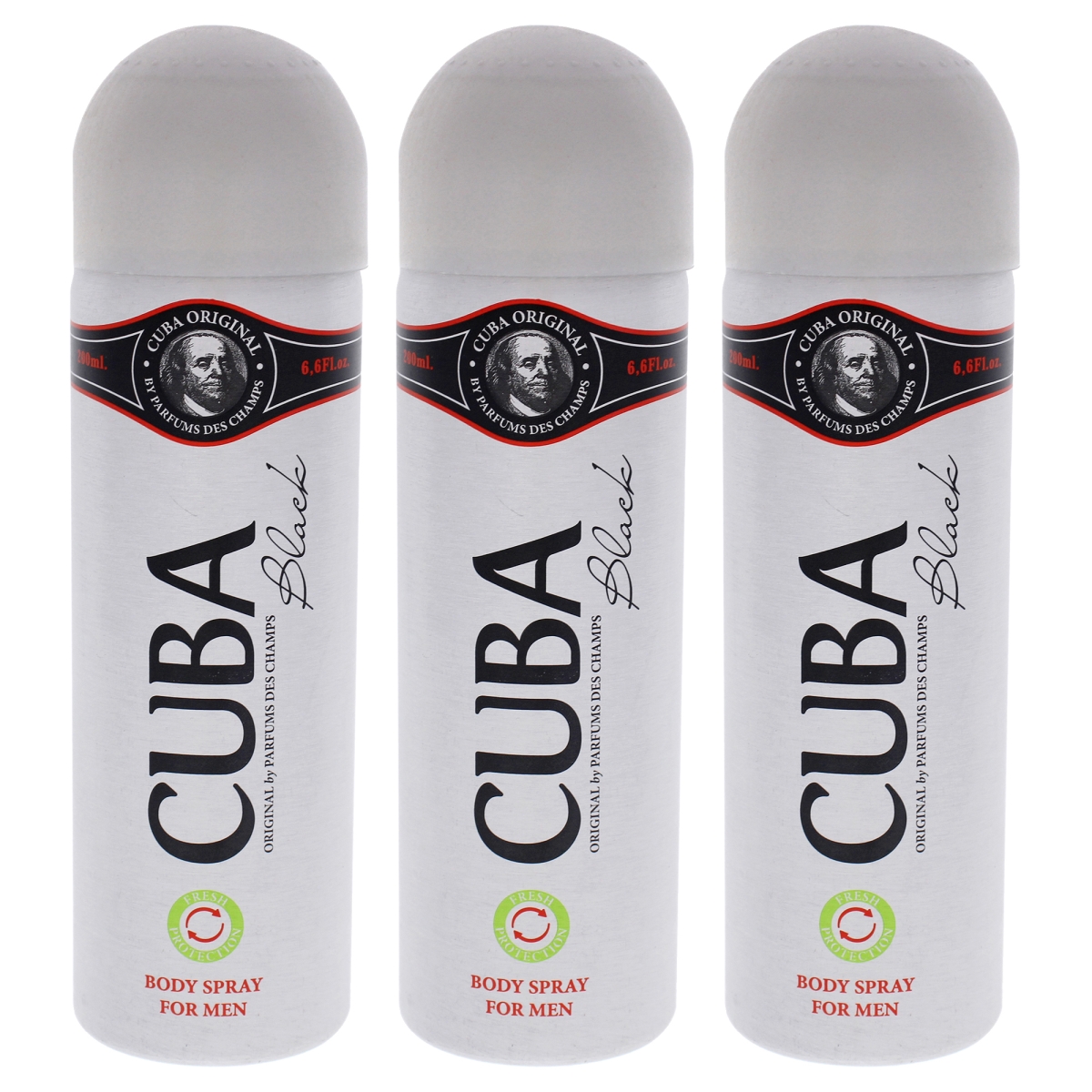 K0007218 6.6 oz  Black Body Spray for Men - Pack of 3