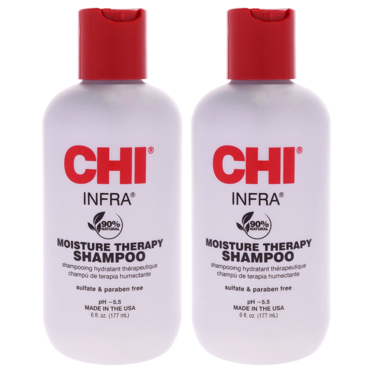 K0007375 6 oz Infra Natural Moisture Therapy Shampoo for Unisex - Pack of 2