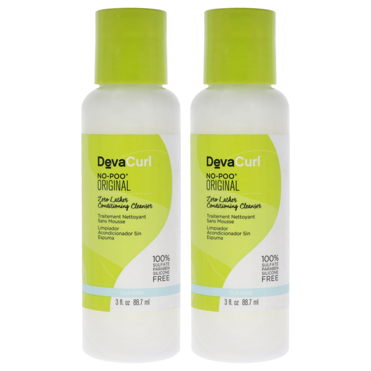DevaCurl K0007394 3 oz  No-Poo Zero Lather Conditioning Cleanser for Unisex - Pack of 2