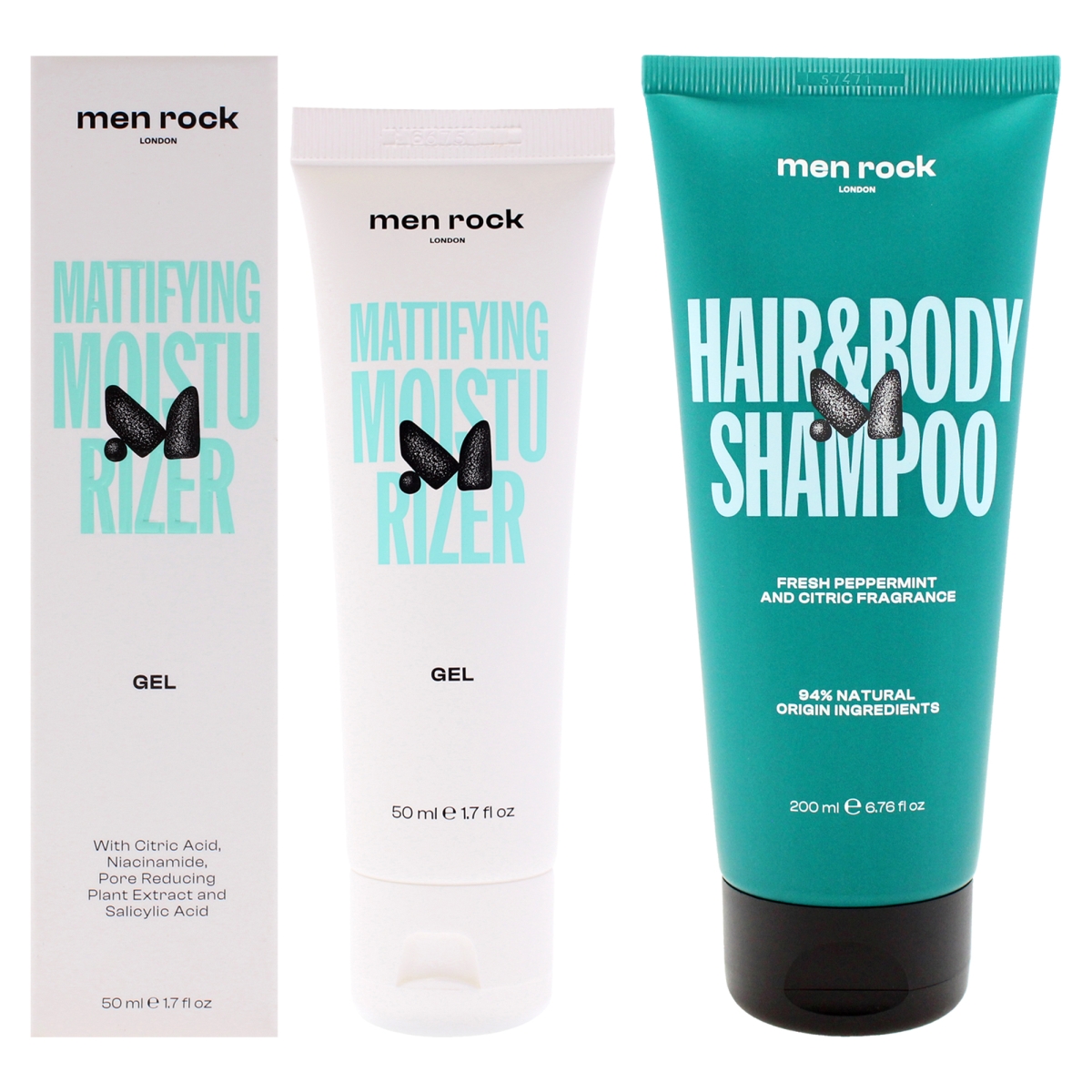 K0007647  Kit for Men 1.7 oz Mattifying Moisturizer, 6.76 oz Hair & Body Shampoo for Men - 2 Piece