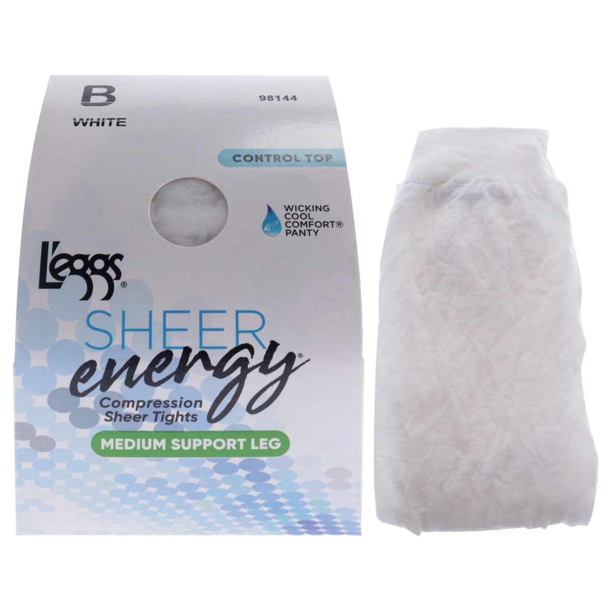 I0153657 1 oz Sheer Energy Compression Sheer Tights Medium Support for Women - LSE100 - White