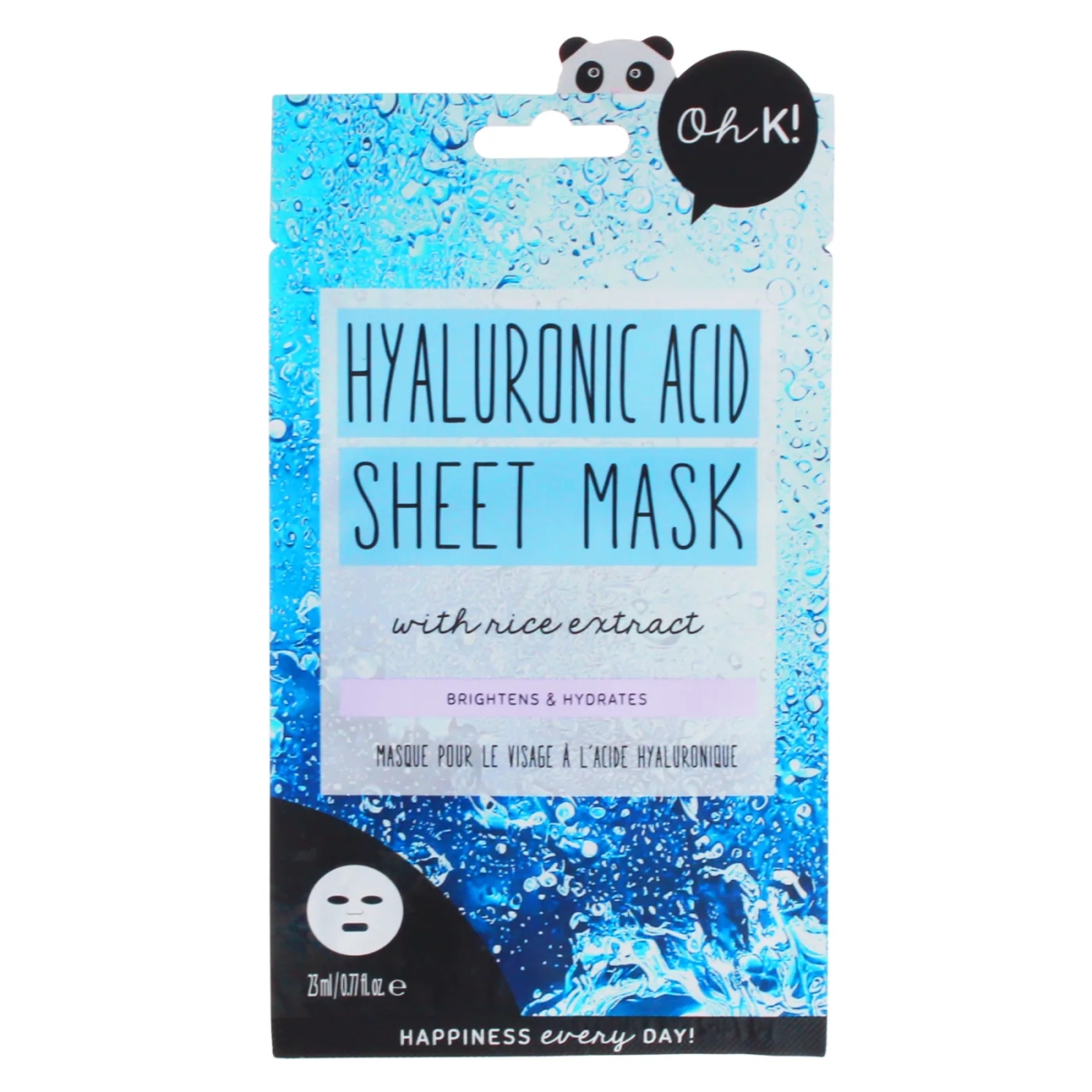 I0163456 Hyaluronic Acid Sheet Mask for Unisex - Clear