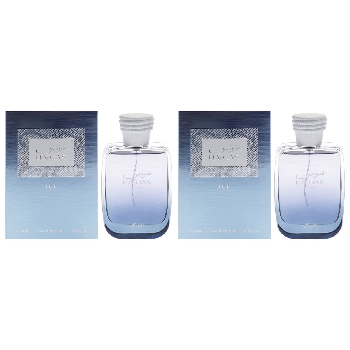 K0007735 3.38 oz Hawas Ice Eau De Parfum Spray for Men - Pack of 2