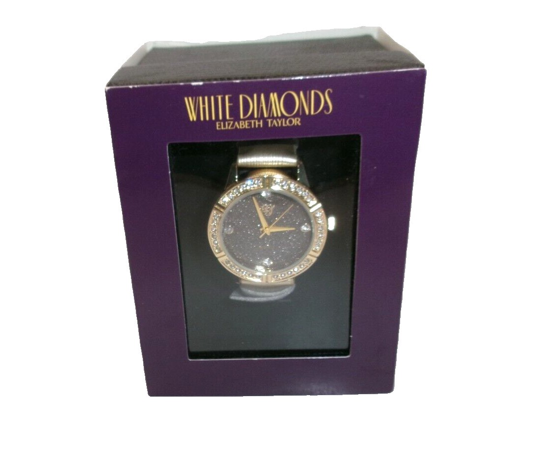 I0166622 White Diamonds Quartz Black Dial Face Watch for Women