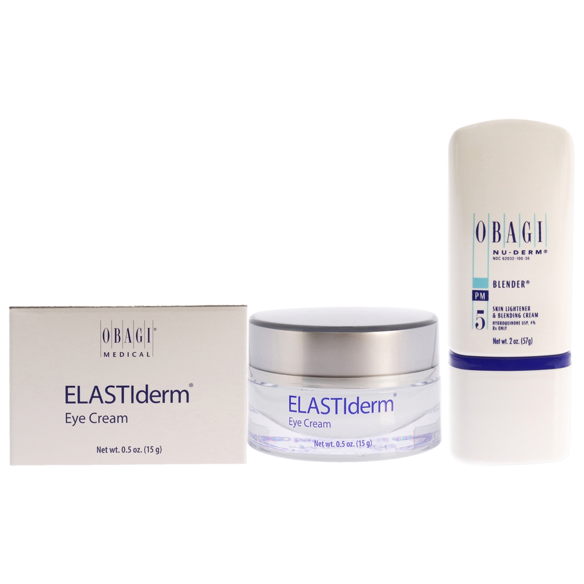 K0005048 0.50 oz Elastiderm Eye Cream and  Nu-Derm Blend FX 2 Piece Kit for Women - 0.5 oz Treatment 2 oz Cream