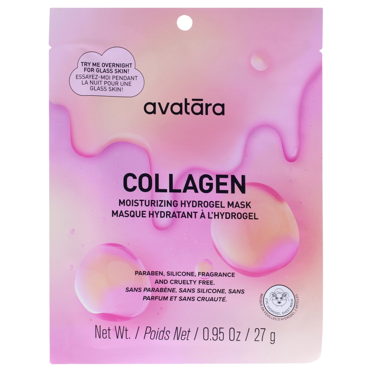 I0166660 0.95 oz Collagen Moisturizing Hydrogel Mask for Women