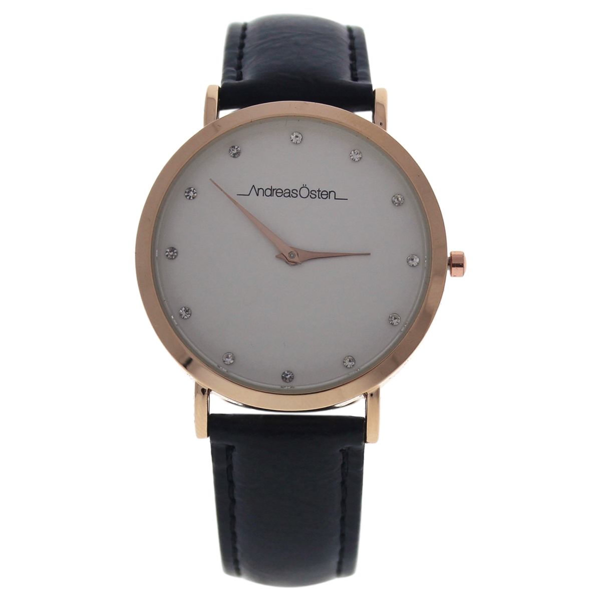Picture of Andreas Osten W-WAT-1438 Klassisk Rose Gold & Black Leather Strap Watch for Women&#44; AO-13