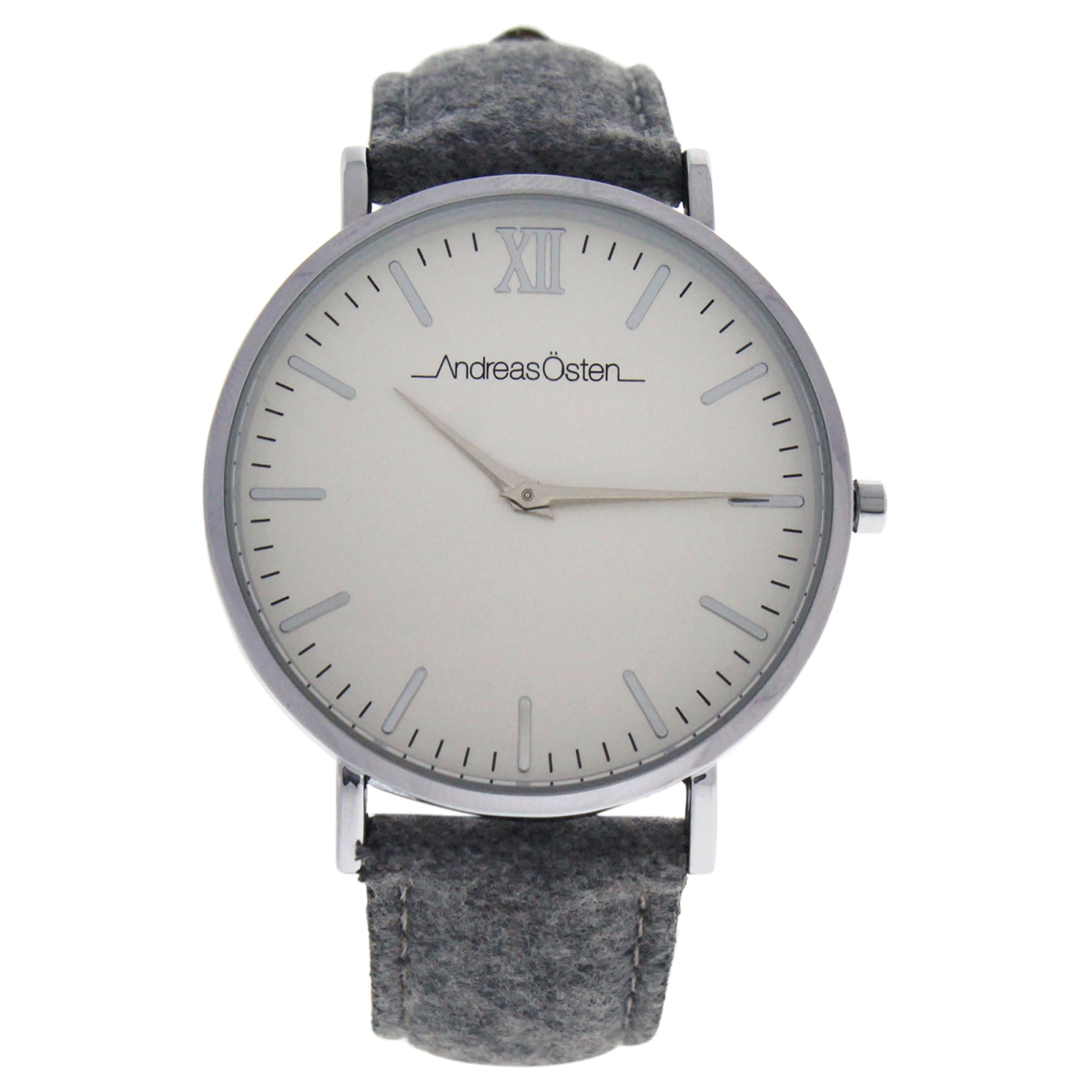 Picture of Andreas Osten W-WAT-1458 Toutes Silver & Gray Tweed Leather Strap Watch for Women&#44; AO-194