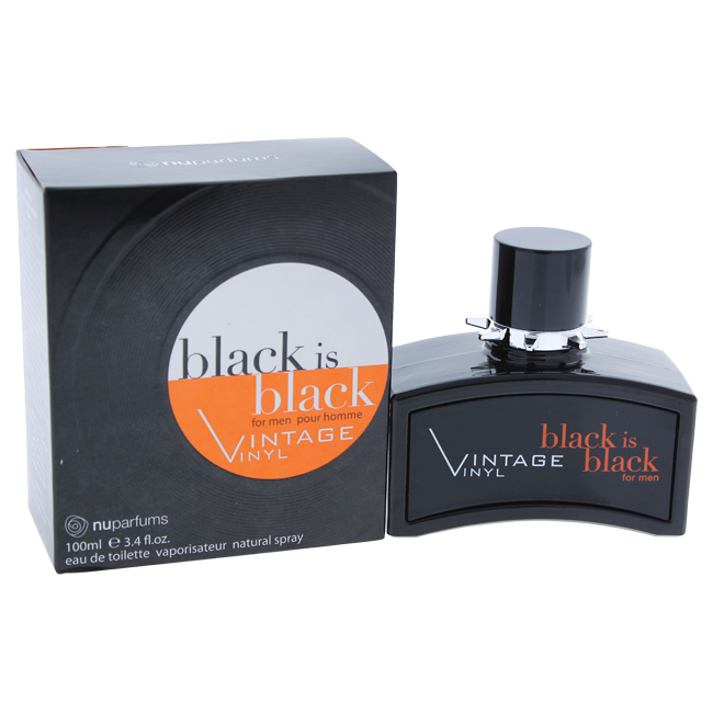 3.4 oz Black is Black Vintage Vinyl Parfum for Men