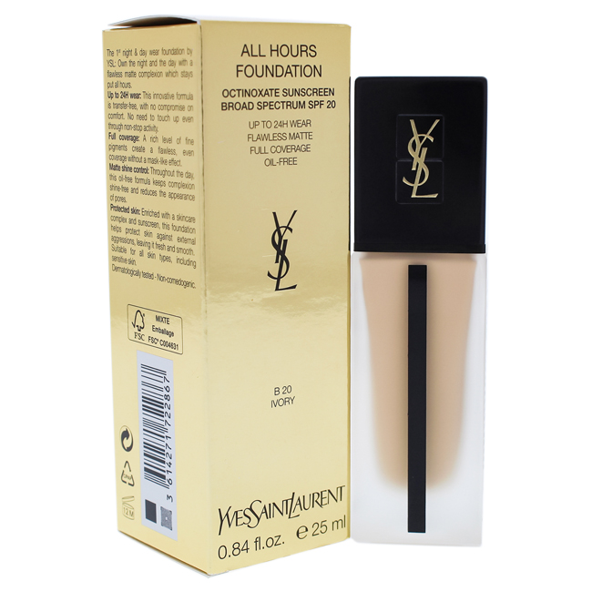 Picture of Yves Saint Laurent I0086807 All Hours Foundation SPF 20 - B20 Ivory by Yves Saint Laurent for Women - 0.84 oz
