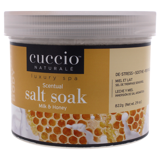 Picture of Cuccio I0098800 29 oz Luxury Spa Scentual Salt Soak - Milk & Honey