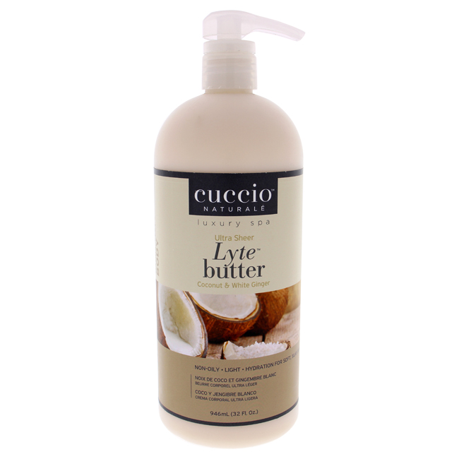 Picture of Cuccio I0098655 32 oz Ultra Sheer Lyte Butter Scrub - Coconut & White Ginger