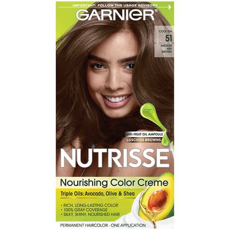 Picture of Garnier K0001144 Nutrisse Nourishing Creme - 1 Application Hair Color for Unisex, 51 Medium Ash Brown - Pack of 6