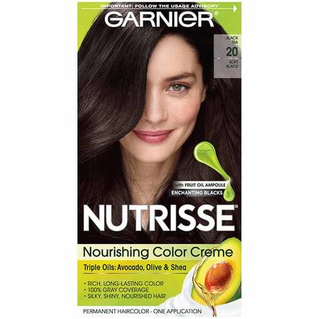 Picture of Garnier K0001456 Nutrisse Nourishing Creme - 1 Application Hair Color for Unisex&#44; 20 Soft Black - Pack of 6