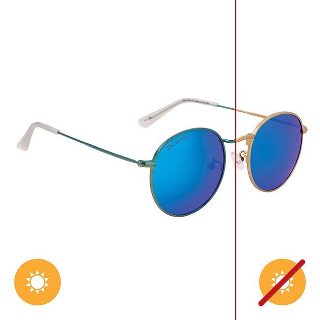 I0101299 Unisex Solize Vitamins Sea Sunglasses - Gold & Blue