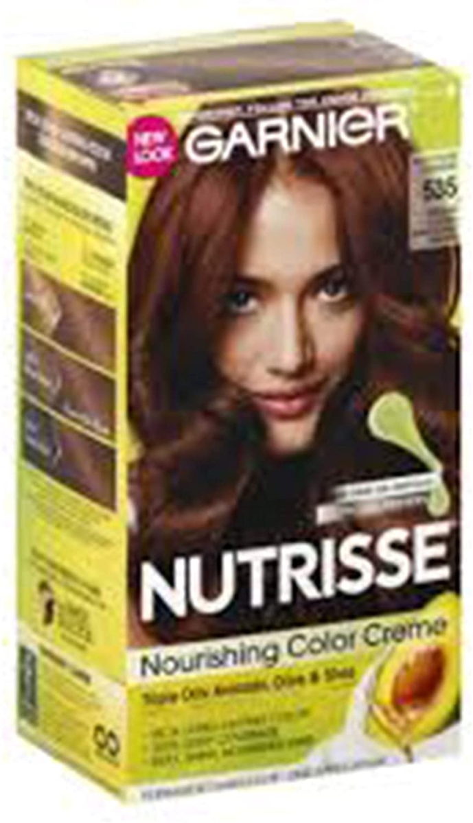 Picture of Garnier K0001459 Unisex Nutrisse Nourishing 1-Application Hair Color Creme - 535 Medium Golden Mahogany Brown - Pack of 6