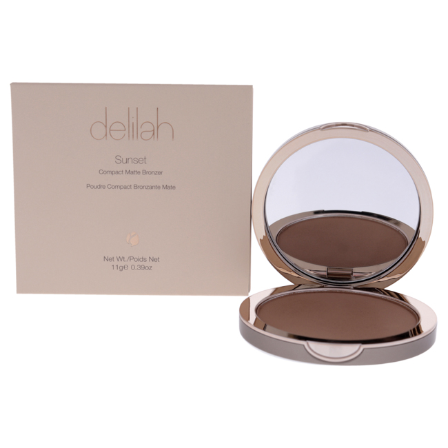 Sunset Compact Matte Bronzer - Medium Dark by Delilah for Women - 0.39 oz Bronzer