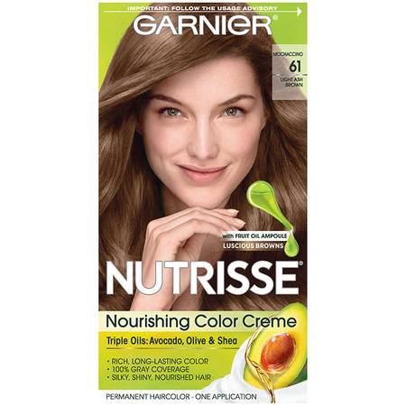 Picture of Garnier K0001145 Nutrisse Nourishing Creme - 61 Light Ash Brown for Unisex - 1 Application Hair Color - Pack of 6