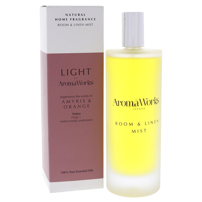 Picture of Aromaworks I0105028 3.4 oz Light Room & Linen Mist Room Spray with Amyris & Orange for Unisex