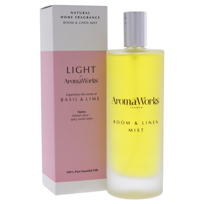 Picture of Aromaworks I0105026 3.4 oz Light Room & Linen Mist Room Spray with Basil & Lime for Unisex