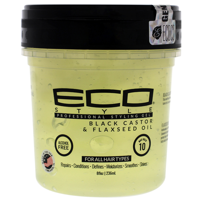 Picture of Ecoco I0107794 8 oz Eco Shine Gel for Unisex&#44; Black Castor & Flaxseed