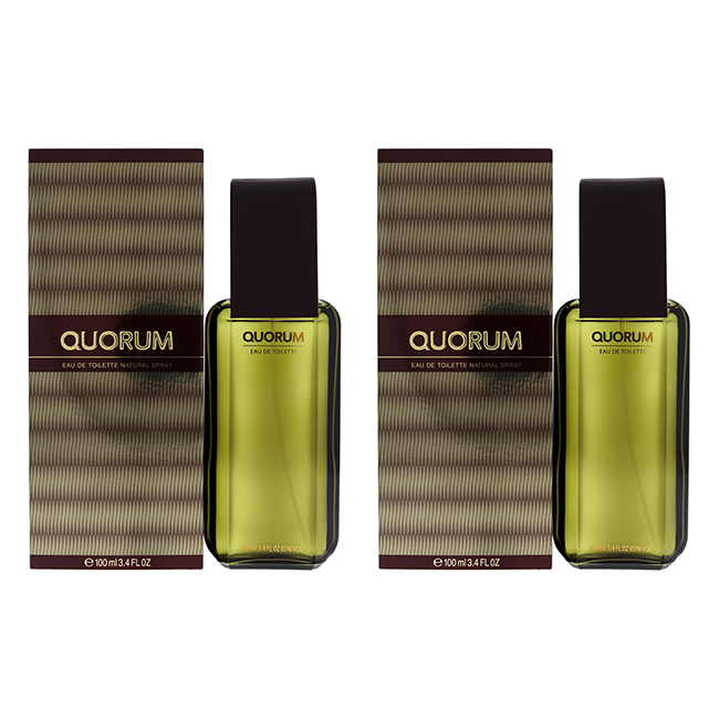 K0003210 3.4 oz Quorum EDT Spray for Mens, Pack of 2