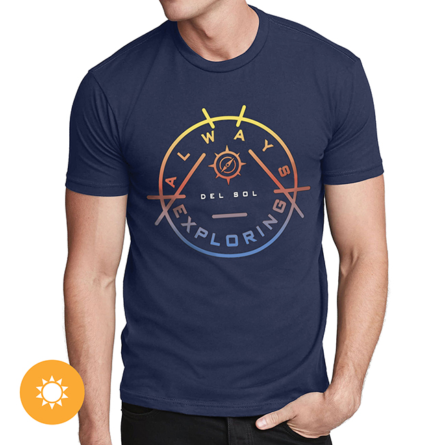 I0109360 Men Always Exploring Crew T-Shirt, Indigo - Small