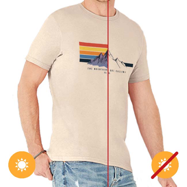 I0108396 Mountain Calling Classic Crew T-Shirt for Men, Natural - Medium