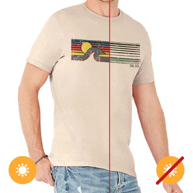 I0109449 Sunset Wave Crew T-Shirt for Men, Grey - Extra Large