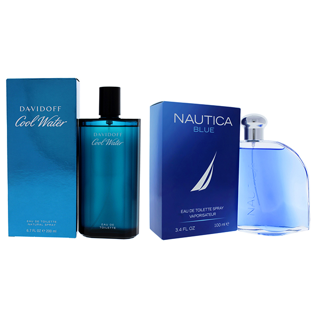 K0003325 Cool Water & Nautica Blue Kit Eau de Toilette Spray by  for Men - 2 Piece
