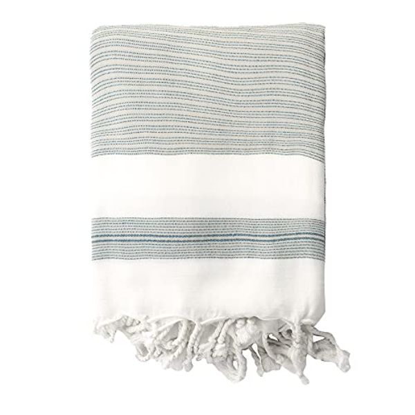 Picture of Cariloha I0117089 Bamboo Beach Blanket for Unisex&#44; Ecru Blue