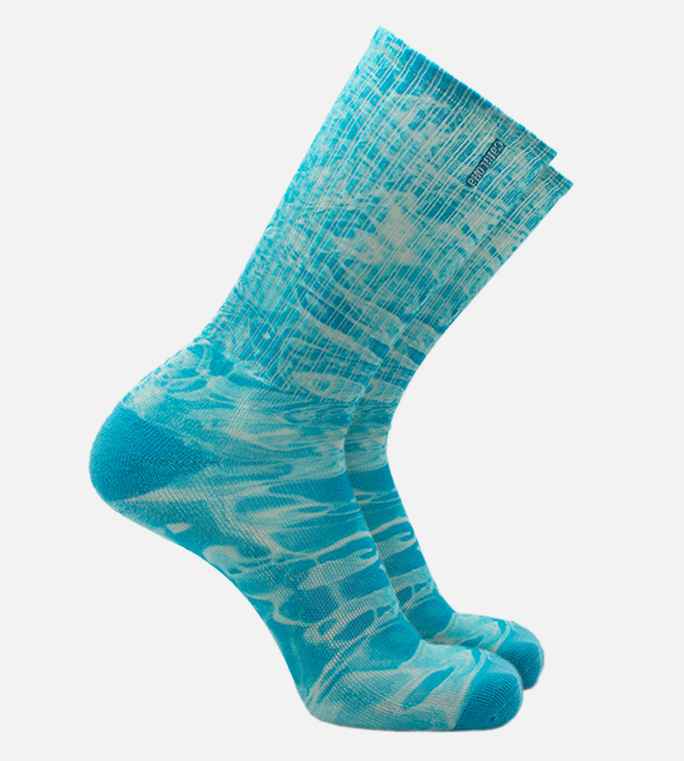 I0117010 Bamboo Printed Crew Socks for Men, Pool Reflection Blue - Large & Extra Large - Set of 2 -  Cariloha