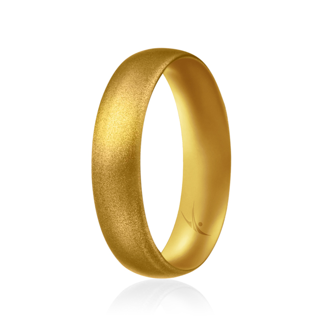 ROQ I0109188 Women Silicone Wedding Ring for Dome Style Thin Comfort Fit, Gold - 5 mm Ring