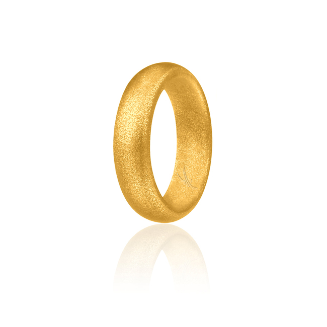 I0109125 Women Silicone Wedding Ring for Dome Style, Gold - 6 mm Ring