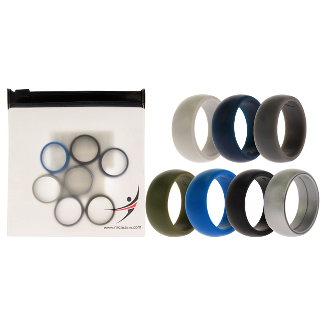 I0117550 Men Silicone Wedding Solid Ring Set - 7 x 9 mm Ring