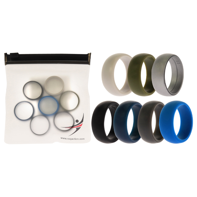 I0117552 Men Silicone Wedding Solid Ring Set - 7 x 11 mm Ring