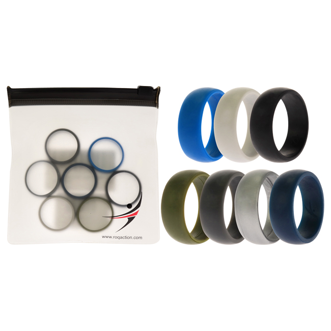 I0117553 Men Silicone Wedding Solid Ring Set - 7 x 12 mm Ring