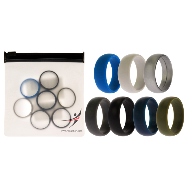 I0117554 Men Silicone Wedding Solid Ring Set - 7 x 13 mm Ring