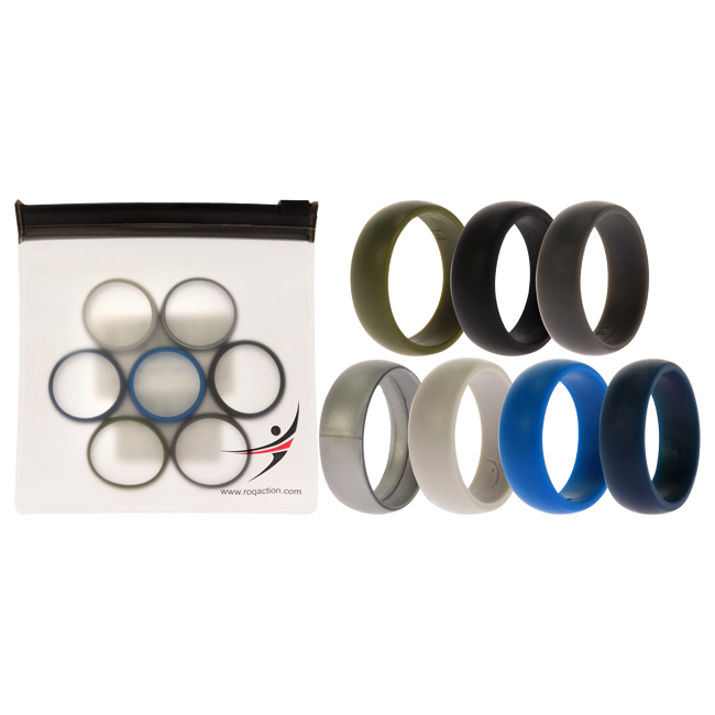 I0117555 Men Silicone Wedding Solid Ring Set - 7 x 14 mm Ring