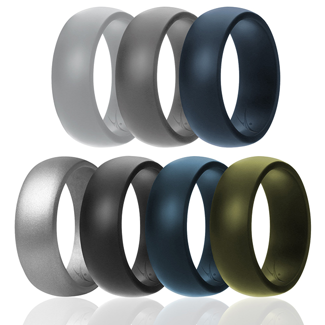 I0117557 Men Silicone Wedding Solid Ring Set - 7 x 16 mm Ring