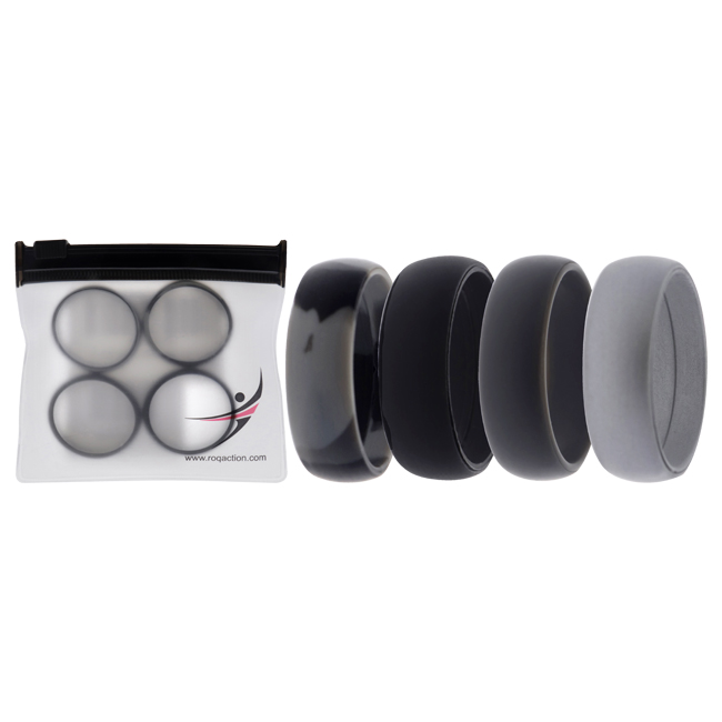 I0117603 Men Silicone Wedding Ring, Black & Camo - 4 x 15 mm Ring