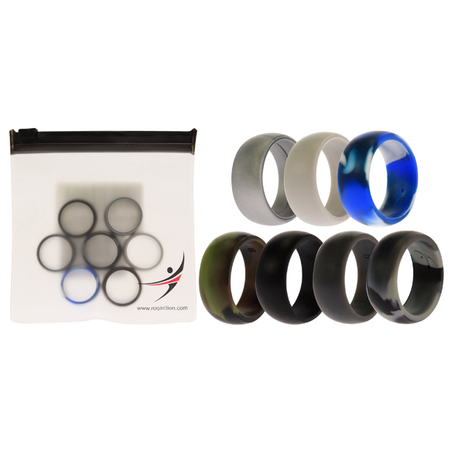 I0117460 Men Silicone Wedding Ring Set, Camo - 7 x 8 mm Ring