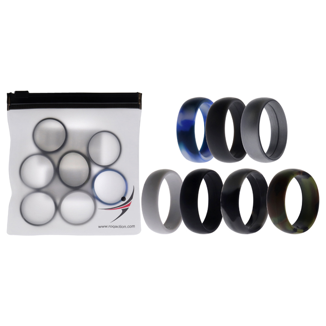 I0117467 Men Silicone Wedding Ring Set, Camo - 7 x 15 mm Ring