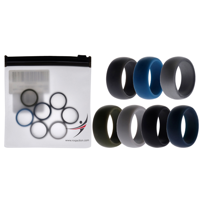 I0117548 Men Silicone Wedding Solid Ring Set - 7 x 7 mm Ring