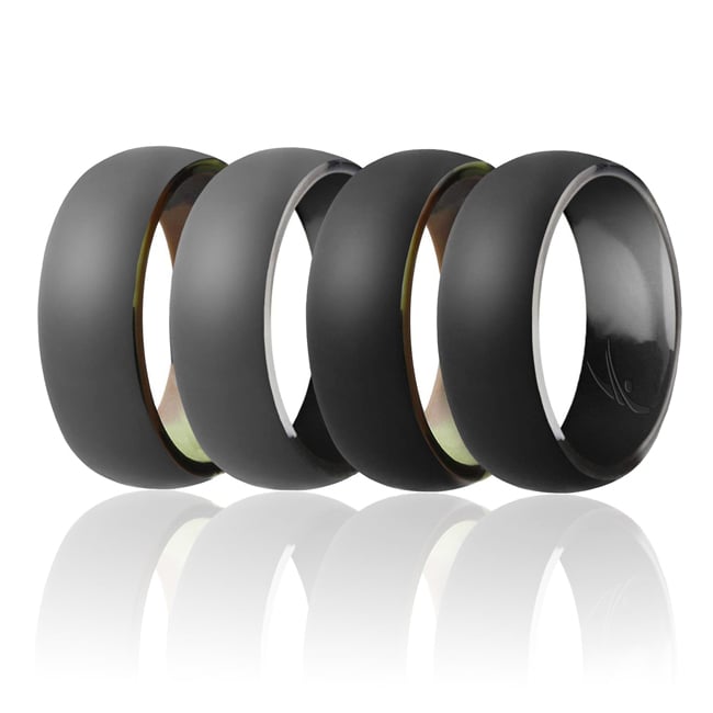 I0108814 14 mm Men Silicone Ring for Duo Collection Dome Style Set, Multi Color