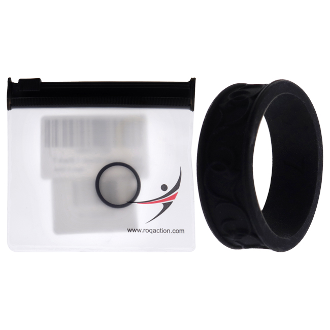 I0117710 Women Silicone Wedding Flower Ring, Black - 7 mm Ring