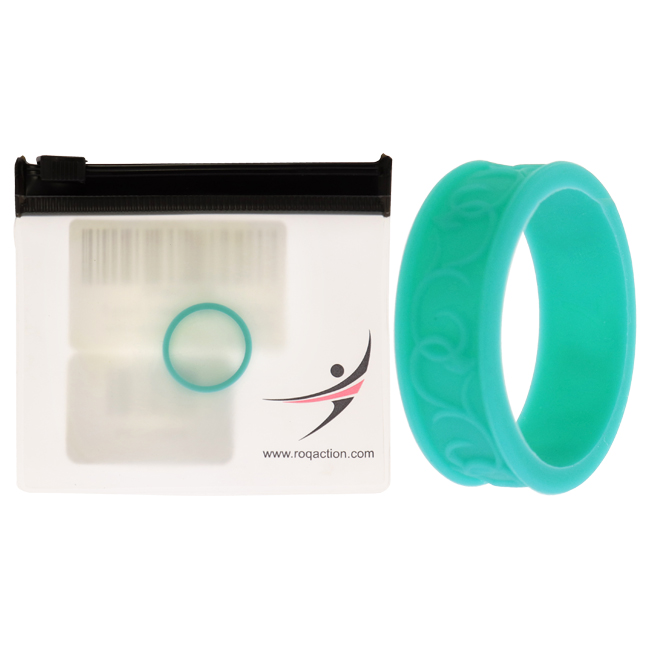 I0117718 Women Silicone Wedding Flower Ring, Turquoise - 7 mm Ring
