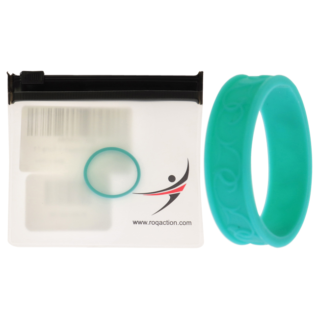 I0117722 Women Silicone Wedding Flower Ring, Turquoise - 11 mm Ring