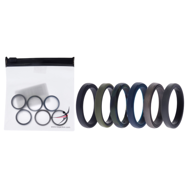 I0119769 6 x 9 mm Silicone Wedding 6 mm Brush 2Layer Ring Set for Men, Camo